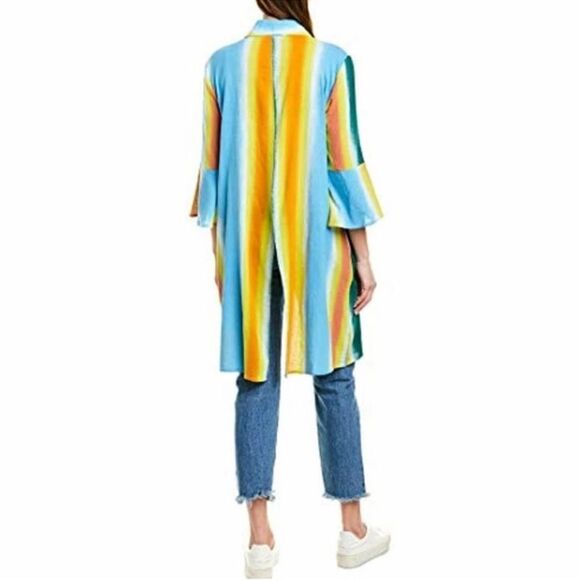 BCBGeneration Striped Tie Front Kimono - Picture 14 of 15